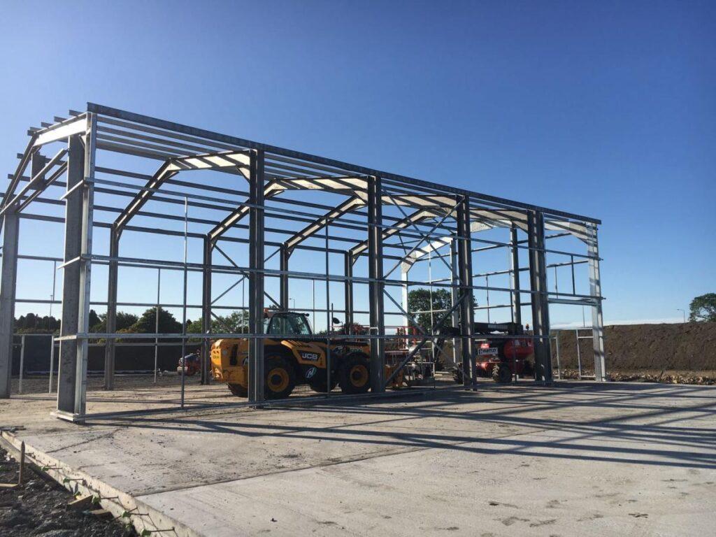 Steel framed building ready for cladding